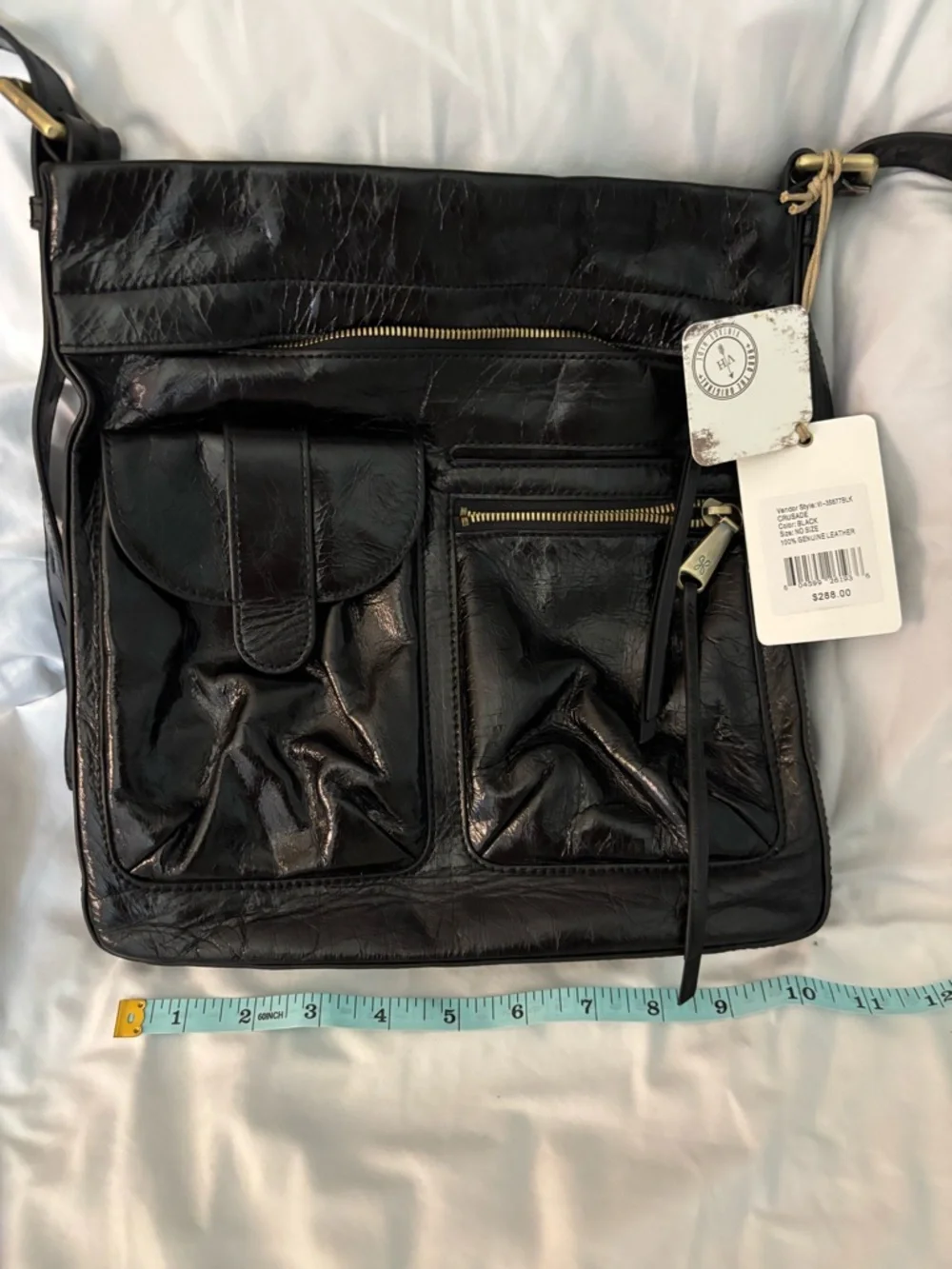 HOBO Black Leather Crossbody Bag with Front Pockets - Picture 3 of 5
